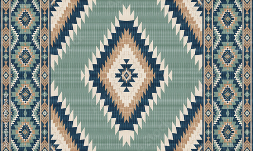 American tribal ethnic native pattern.Traditional Navajo,Aztec,Apache,Southwest and Mexican style fabric pattern.Abstract vector motifs pattern.For fabric,clothing,blanket,carpet,woven,wrap,decoration