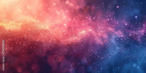 A colorful galaxy with a purple and blue background and a red