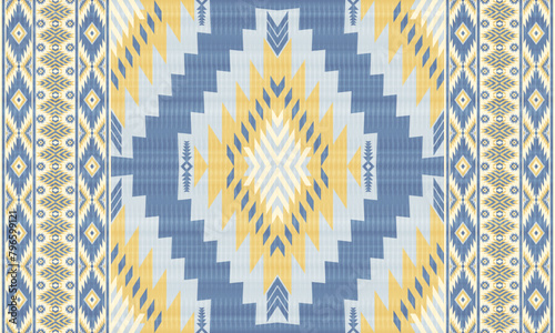 American tribal ethnic native pattern.Traditional Navajo,Aztec,Apache,Southwest and Mexican style fabric pattern.Abstract vector motifs pattern.For fabric,clothing,blanket,carpet,woven,wrap,decoration