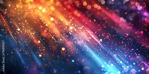 A colorful, multi-colored background with many small, bright dots