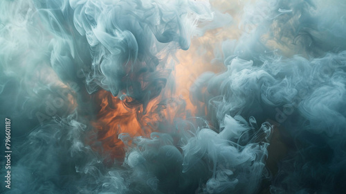 Soft swirls of smoke and mist enveloping the canvas, creating a dreamy and ethereal abstract background that evokes a sense of tranquility and serenity within the space. 