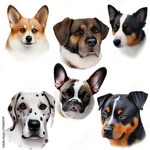 Watercolor dog cliparts © vanilnoe_nebo