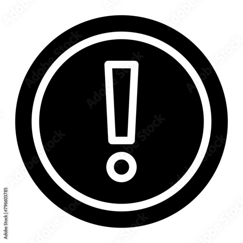 exclamation mark glyph icon