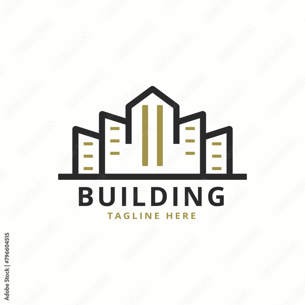 Architecture Black And Gold Building Logo With Unique Style