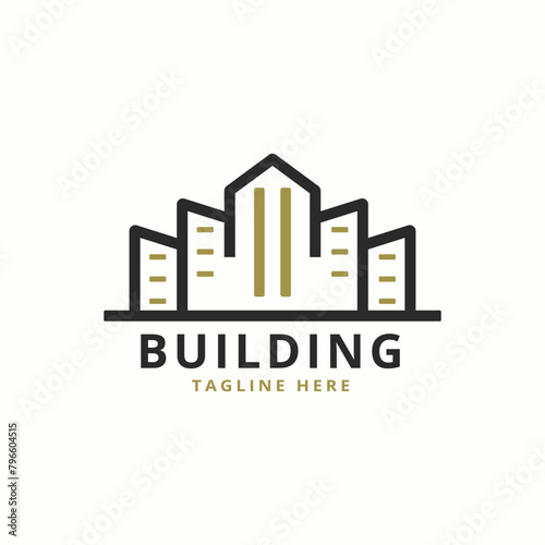 Architecture Black And Gold Building Logo With Unique Style