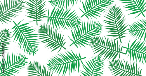 Tropical palm tree leaves seamless pattern. Vector grunge design for cards, web, backgrounds and natural product. Adobe Illustrator Artwork