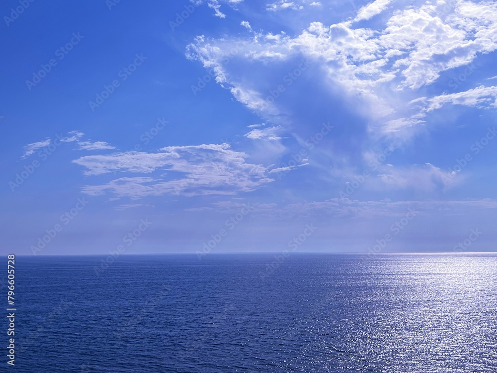 Blue sea and beautiful clouds in the sky 