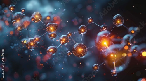 3D rendering of atoms and molecules