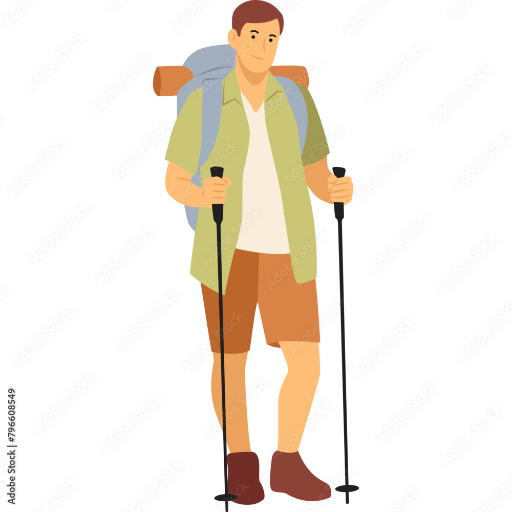 Human Hiking Illustration Vector Human Hiking Illustration Vector