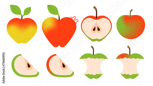 Apple set vector illustration