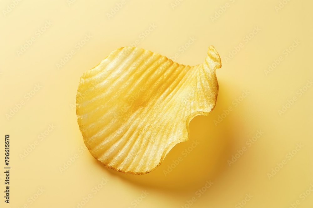 ripple potato chip isolated on yellow background ripple potato chip isolated on yellow background