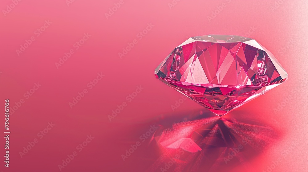 Simple Diamond, Gemstone in pink Background. Simple Diamond, Gemstone in pink Background.