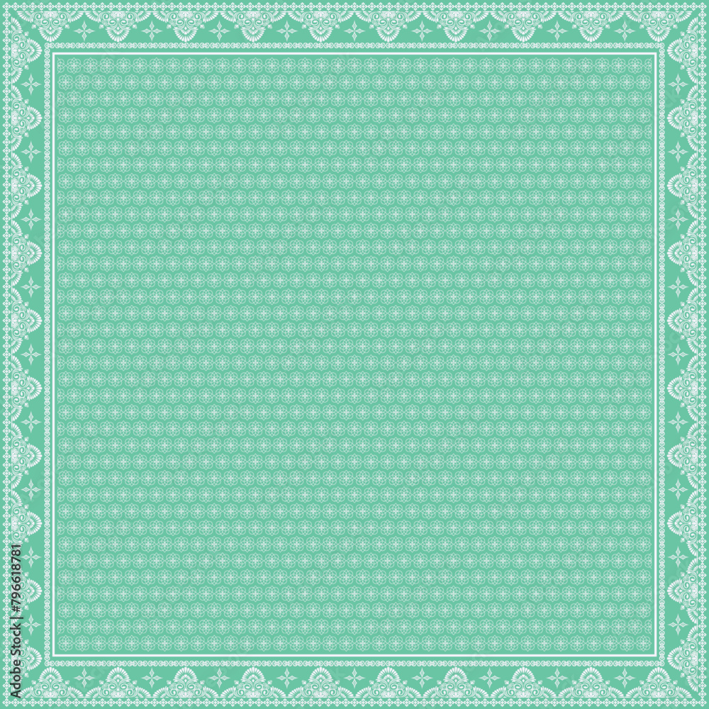 Hijab scarf flower abstract pattern.Ethnic geometric ornament with frame motif border hijab pattern.Design for fabric,print,scarves,shawl,kerchief,bandana,clothing,pareo,pillows,tablecloth,decoration. Hijab scarf flower abstract pattern.Ethnic geometric ornament with frame motif border hijab pattern.Design for fabric,print,scarves,shawl,kerchief,bandana,clothing,pareo,pillows,tablecloth,decoration.