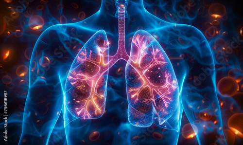 Medical Doctor Analyzes Lungs X-Rays, Lung Cancer Diagnosis Concept - Professional Healthcare Specialist Examines Digital Radiography Scans for Disease Detection photo