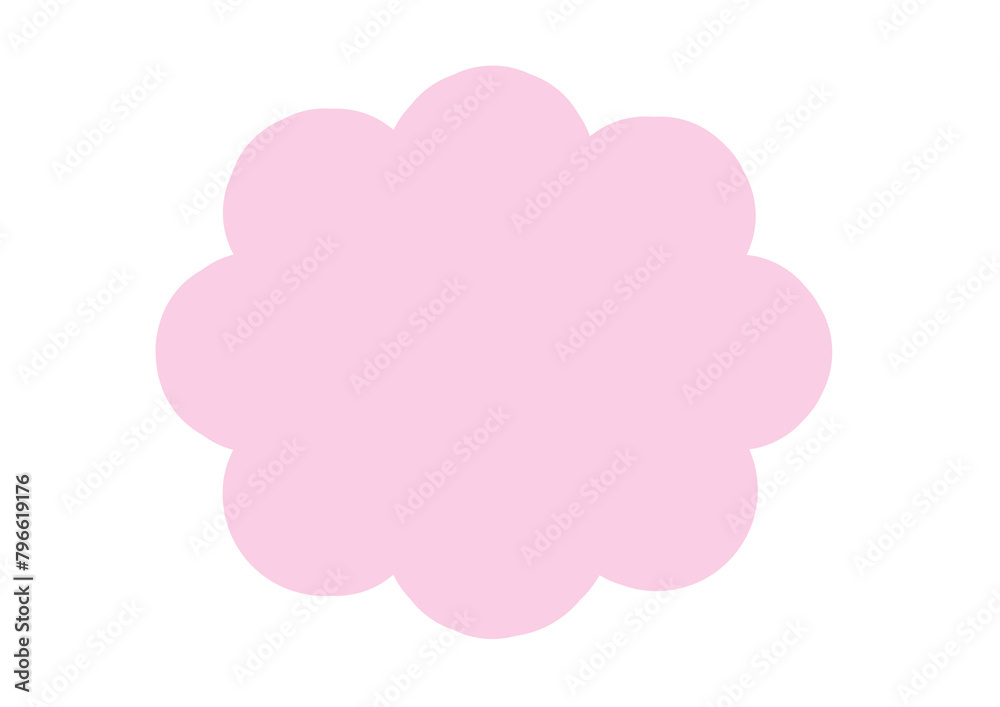 雲形 シンプル ピンク ふきだし 説明
