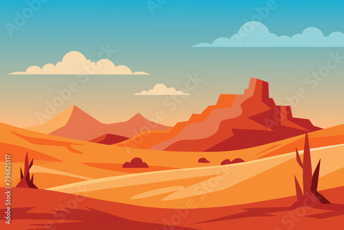 Desert landscape background vector design