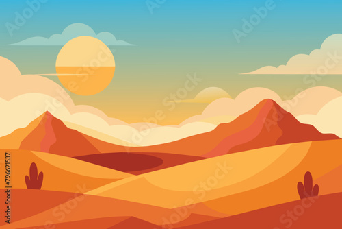 Desert landscape background vector design © mobarok8888