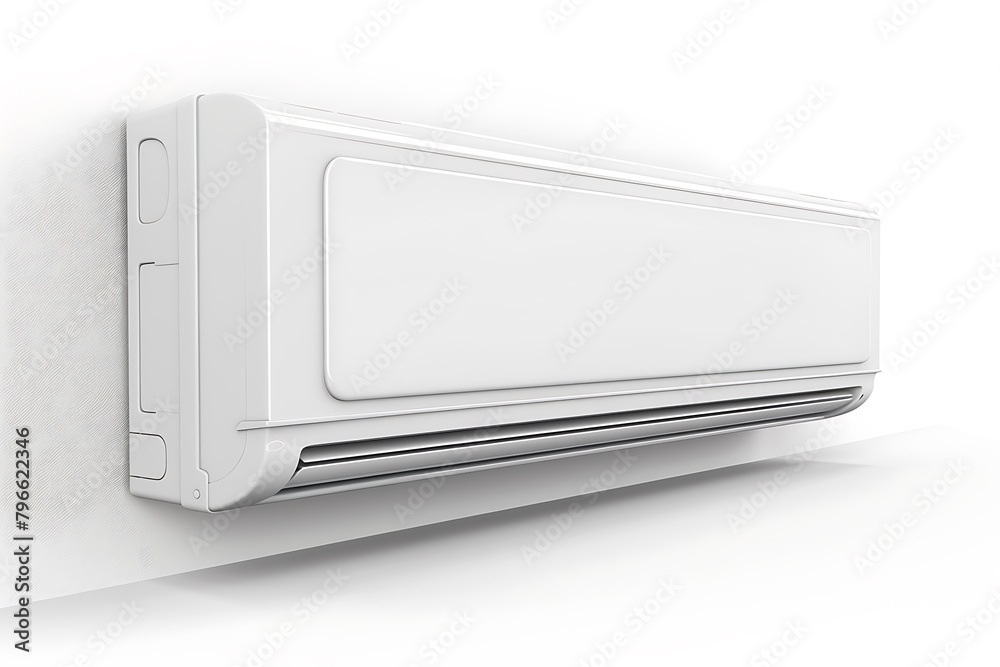 3d model of a white air conditioner isolated on a white background 3d model of a white air conditioner isolated on a white background