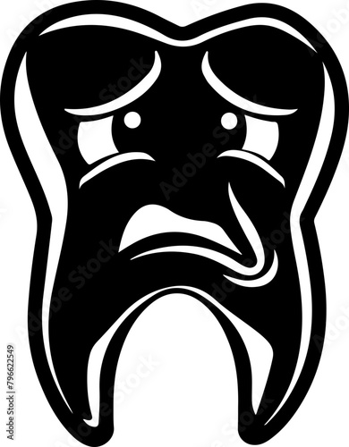 Sad Tooth Character Silhouette