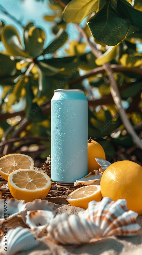 tropical freshness summertime drink in can packaging delight summer ...