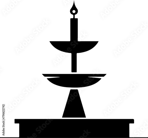 Decorative Candlestick Vector Silhouette