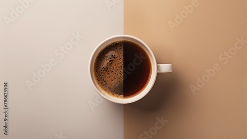 A picture of a coffee cup and a tea cup is combined to create a picture