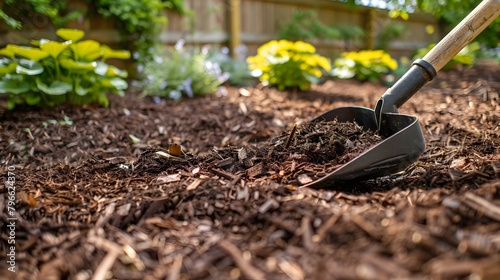 Preparing Garden Bed with Mulch for Healthy Soil and Vibrant Plants in Backyard Landscaping