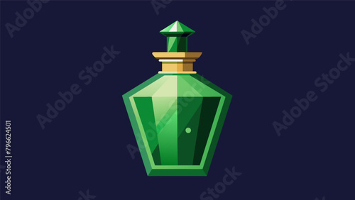 A luxurious green bottle with a sophisticated and complex scent perfect for a formal business meeting..