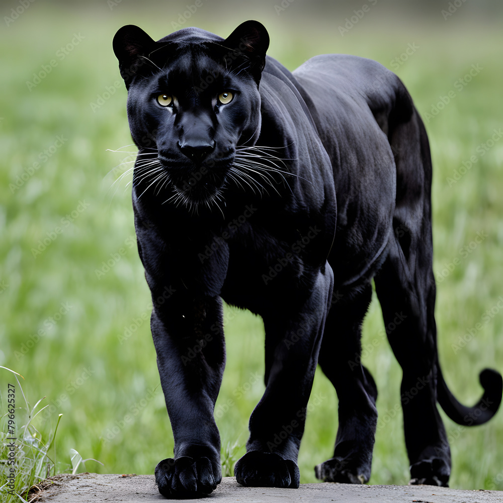 A black panther sneaks, ai-generatet