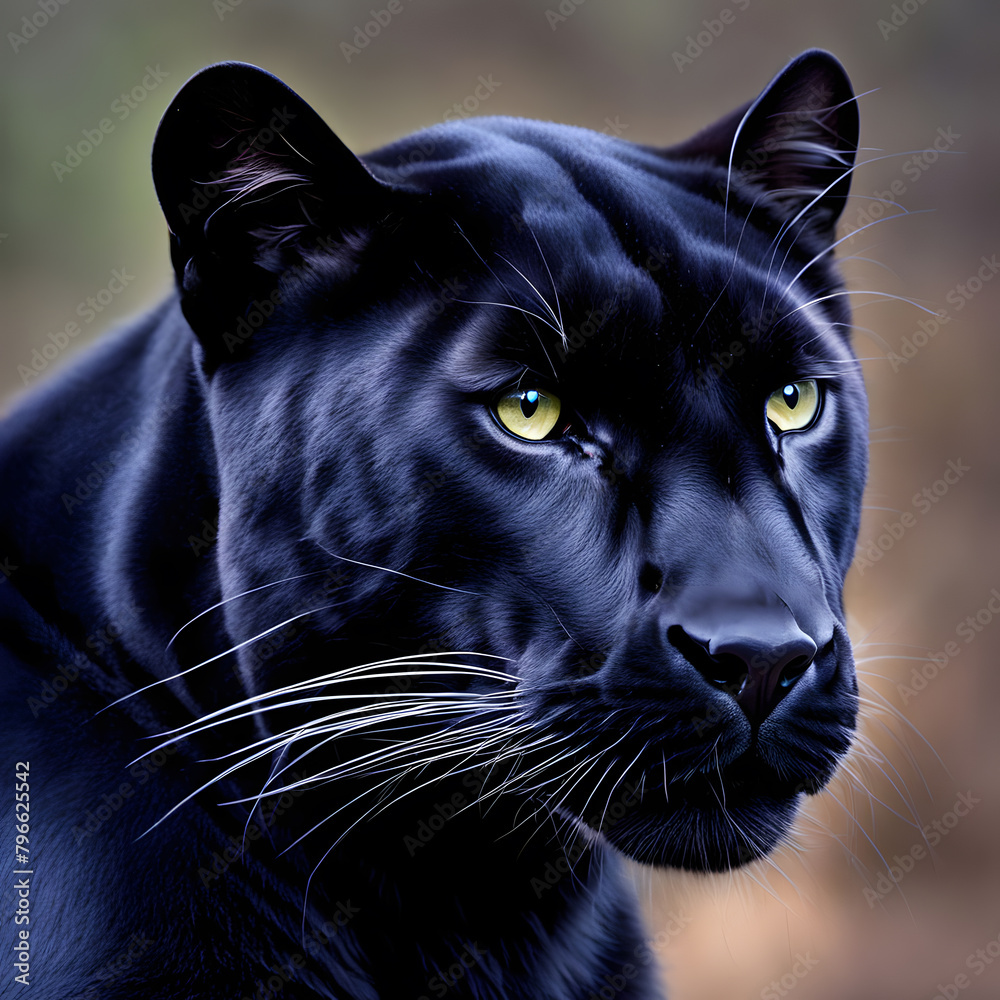 A black panther sneaks, ai-generatet