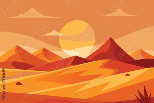 Desert landscape background vector design