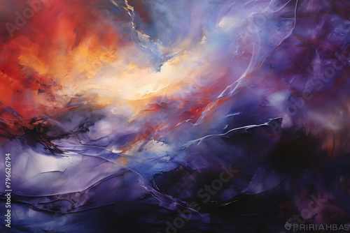 Celestial Sapphire Soliloquy, abstract landscape art, painting background, wallpaper, generative ai