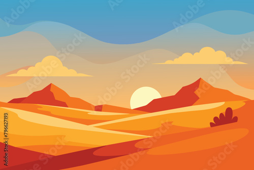 Desert landscape background vector design