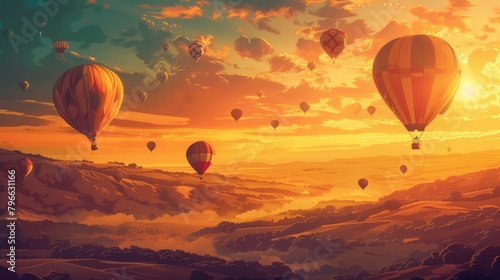 A Hot Air Balloon's View of the Evening Sky