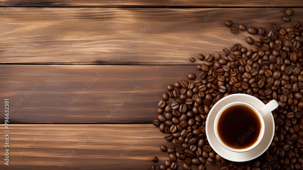 Flat lay of coffee beans Flat lay of coffee beans