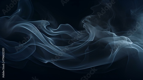  Transparent smoke on black background