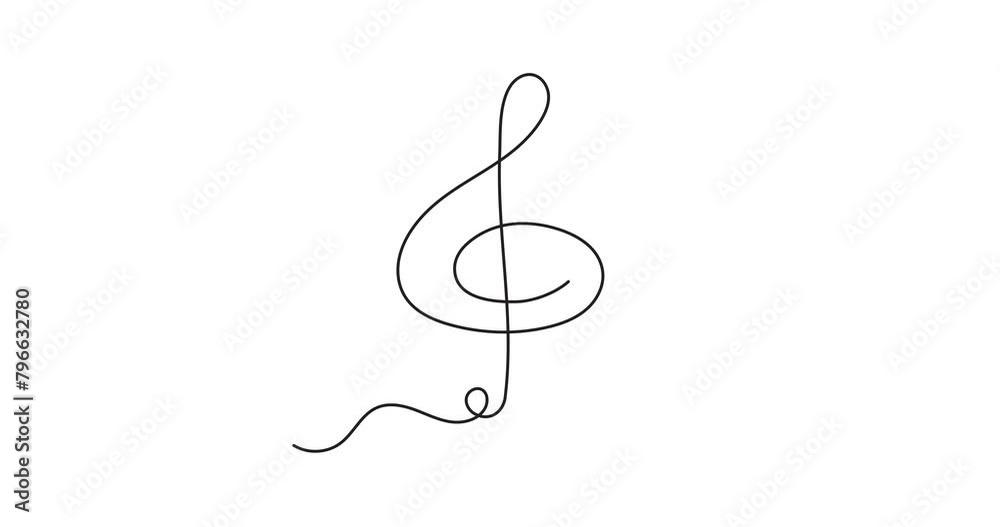 Treble clef one line art animation,hand drawn music continuous contour drawing motion. Artistic creative melody concept, minimalist video.4k self-drawing movie Treble clef one line art animation,hand drawn music continuous contour drawing motion. Artistic creative melody concept, minimalist video.4k self-drawing movie