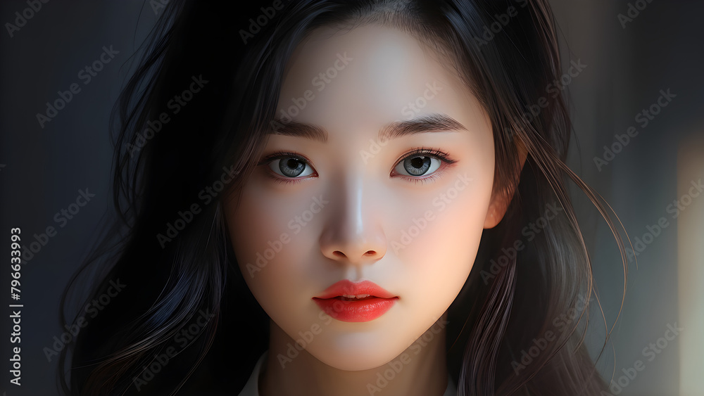 멋진 스튜디오 조명아래의 무대의상을 입은 아시안 미녀 멋진 스튜디오 조명아래의 무대의상을 입은 아시안 미녀