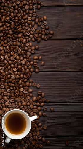 Flat lay of coffee beans