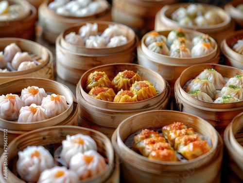 Close-up of mouth-watering dim sum dishes, highlighting the culinary delights of Hong Kong cuisine.