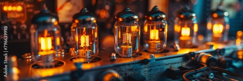 Vintage Vacuum Tube Amplifier, Retro Electrical Device, Analog Technology