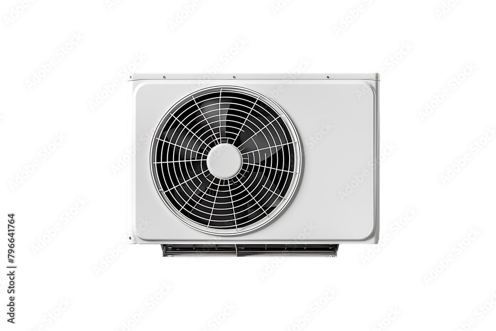 White air conditioner with fan on white background vector illustration White air conditioner with fan on white background vector illustration