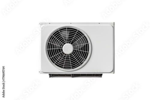  White air conditioner with fan on white background vector illustration