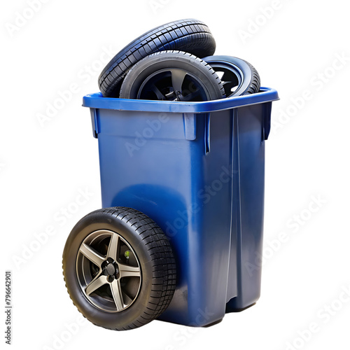 Wastebasket isolated on transparent background photo