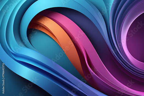 3D Blue Wavy Shapes Background. Abstract geometric background with liquid shapes.