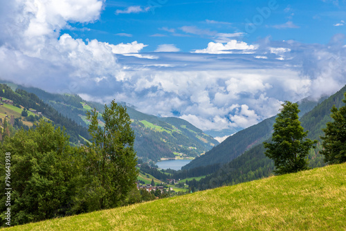 Blick ins Ultental zum Zoggler Stausee, Südtirol