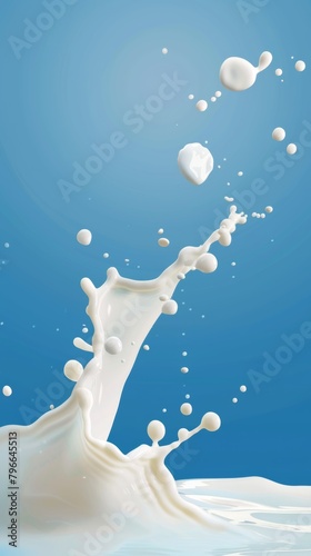  milk splash on blue background