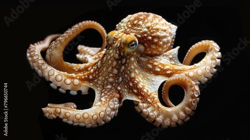 Beautiful Octopus on a black background 