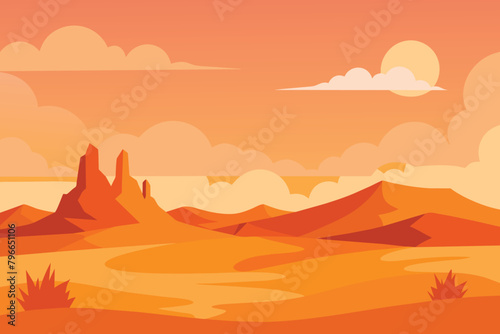 Desert landscape background vector design