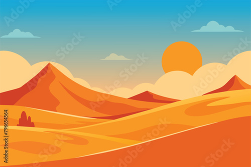 Desert landscape background vector design